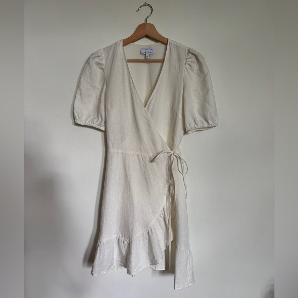 & Other Stories Cream Tie Front Mini Dress